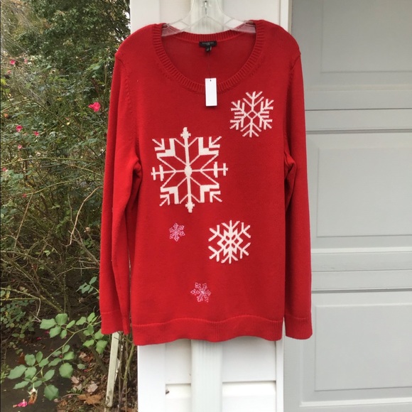 white snowflake sweater